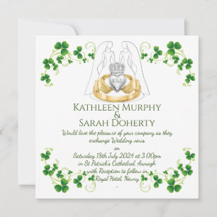 Invitation Bague Femme Claddagh & Shamrocks