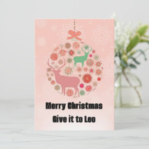 Invitation Bague pendentif à fleur de neige d'élan avec col r