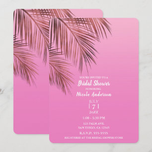 Invitation Bahama Breeze Bronze Palm Fête de Mariage Rose