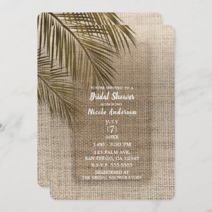 Invitation Bahama Breeze Bronze Palm Rustique Burlap Bride