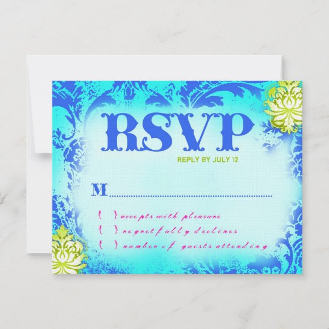 Invitation BAHAMAS RSVP 2 Papier Ligné (Devant)