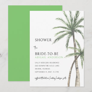 Invitation Baie de mariage lime verte aux palmiers