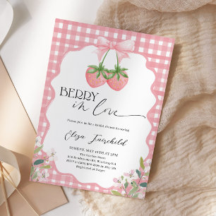 Invitation Baie en amour Baignoire de mariage à la fraise