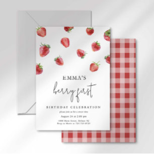 Invitation Baie Sucrée Première Fraise Premier Anniversaire