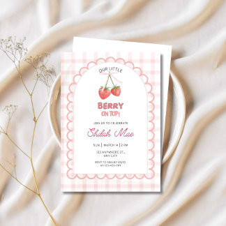 Invitation Baie sur le dessus de fraise