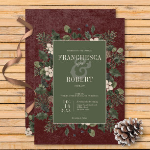 Invitation Baies d'hiver rustiques et Mariage de Bourgogne