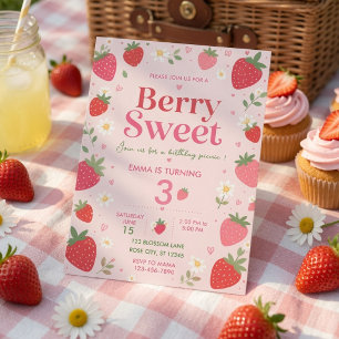 Invitation Baies Douces Rose Fraise 