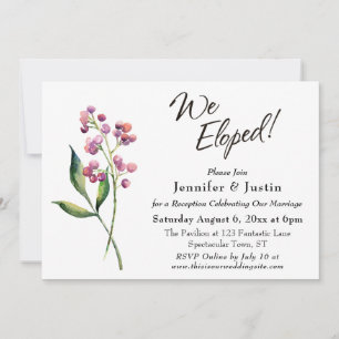 Invitation Baies et bourgeons à l'aquarelle et typographie de