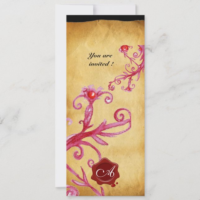 Invitation BAIES MAGIQUES  MONOGRAMME, sceau de vaccin (Devant)