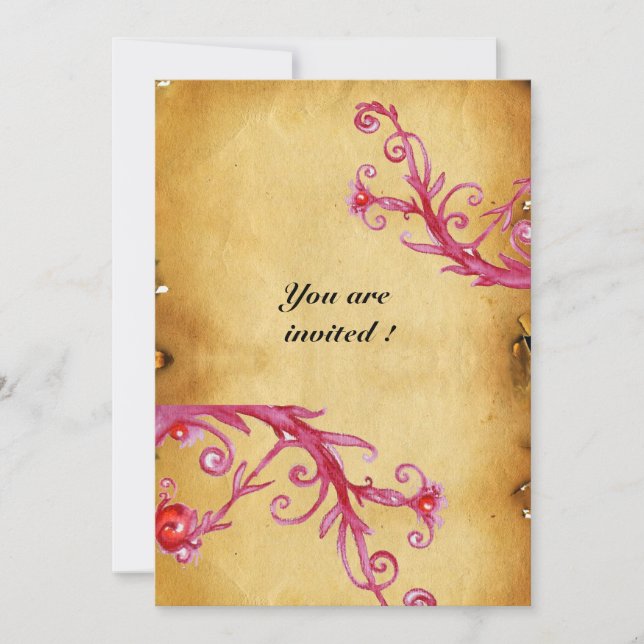 Invitation BAIES MAGIQUES  parchemin à cachet de cire MONOGRA (Devant)