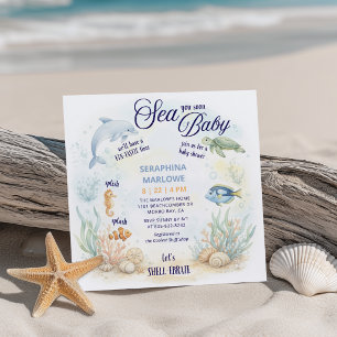 Invitation Baignade avec vous bientôt Baby Shower