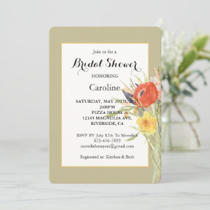 Invitation Baigne de mariage floral Ranunculus Jonquilles Ver