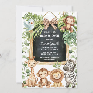 Invitation Baignée de bébé sur les animaux de safari et la ve