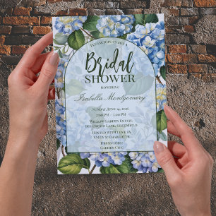 Invitation Baigneoire de mariage vintage bleu hydrangee