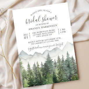 Invitation Baigneuse de Montagne Forestière Rustique de Maria