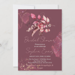 Invitation Baigneuse Rouge Fleurs & Verdure Bordeaux Enterrem