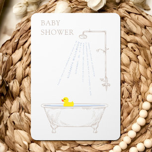 Invitation Baignoire Baby shower canard genre Neutre