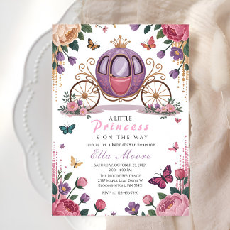 Invitation Baignoire de princesse enchantée pour Baby Shower