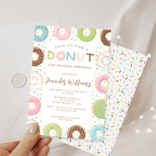 Invitation Baigre Donuts Et Diapeurs Bébé Sprinkle Douche