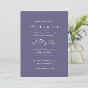 Invitation Bailee Dusty Purple Mariage moderne