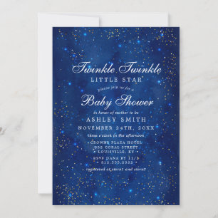 Invitation Bain de bébé Galaxie Aquarelle Twinkle Twinkle Sta