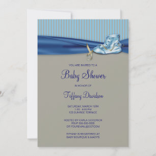 Invitation Bain de bébé garçon chaussure vintage