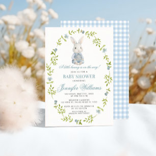 Invitation Bain de bébé garçon de Pâques printanier Little Bu