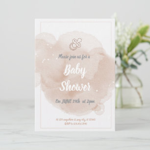 Invitation Bain de couleur Ourson Montgolfière Shower de Bébé