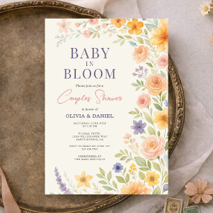 Invitation Bain de Couples Bébé en Fleur Fleur de Fleur Sauva
