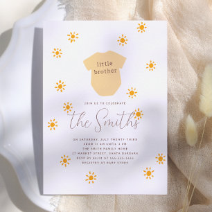 Invitation Bain de soleil Bohème Baby Shower Petit Frère