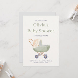 Invitation Bain-marie Ours en peluche Montgolfière Baby Showe