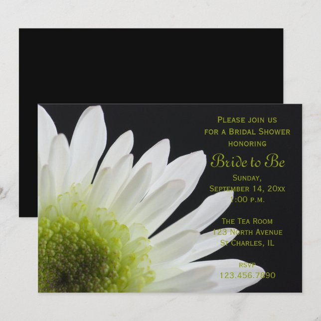 Invitation Baise blanche sur Fête des mariées noire (Devant / Derrière)