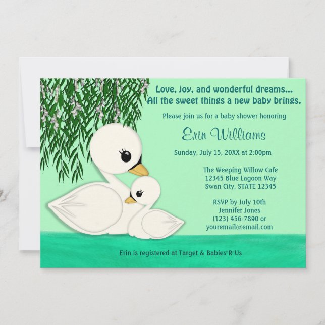Invitation Baiser doux de maman d'invitation de baby shower (Devant)