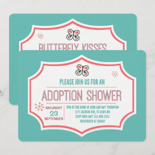 Invitation Baisers à papillon et souhaits d'adoption Douche d