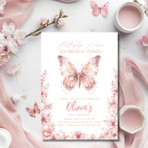 Baisers de papillon Anniversaire Fête rose papillo