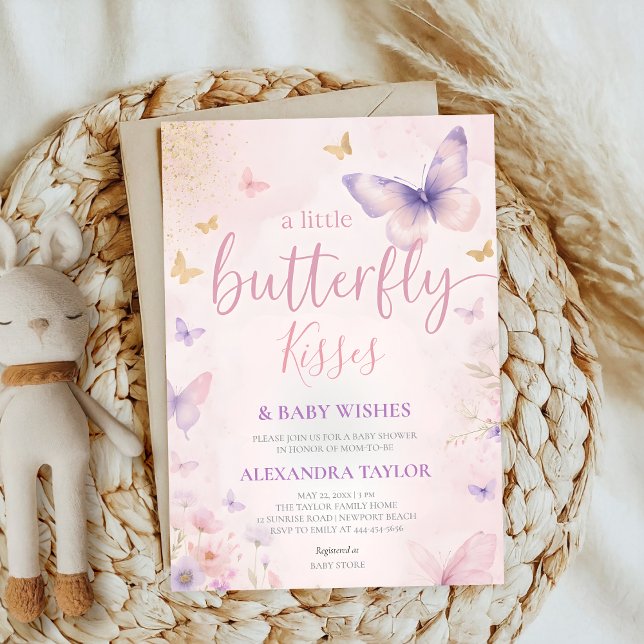 Invitation Baisers de papillon Vœux printemps été automne hiv (Créateur téléchargé)