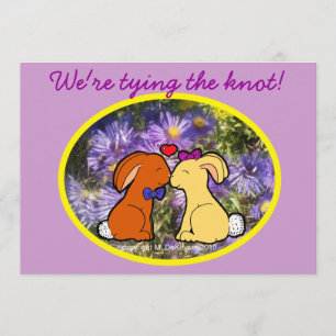 Invitation Baisers du mariage informel de lapins