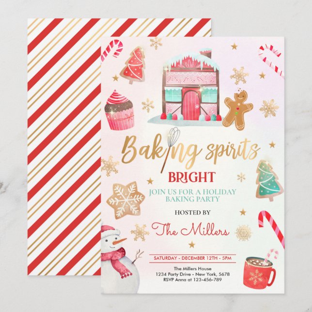 Invitation Baking Spirit Fête de Noël Bright Bake (Devant / Derrière)