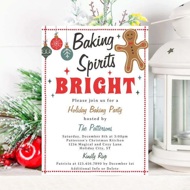 Invitation Baking Spirits Bright Christmas Cookie Décoration (Créateur téléchargé)