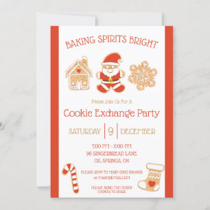 Invitation Baking Spirits Bright, Cookie Exchange Party