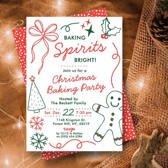 Invitation Baking Spirits Bright | Holiday Cookie Swap Party (Créateur téléchargé)