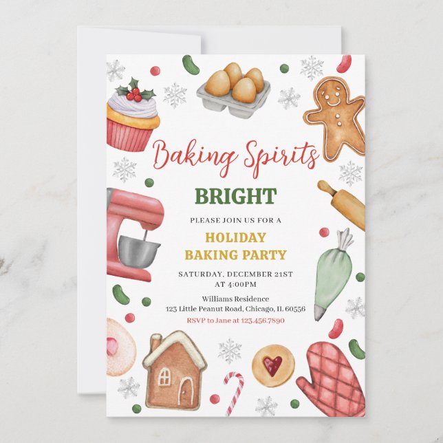 Invitation Baking Spiritueux Fête de Noël (Devant)