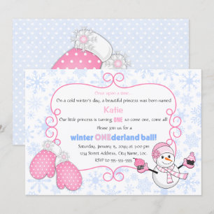 Invitation Bal d'anniversaire Winter Onederland