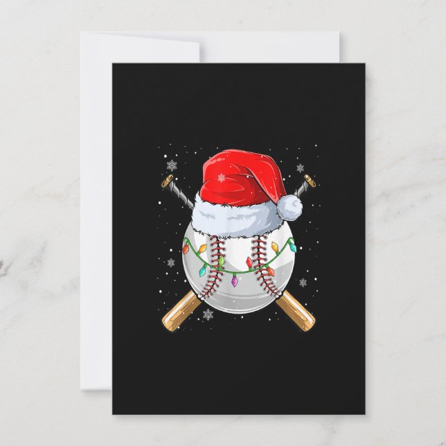 Invitation Bal de baseball de Noël Lumières de Noël (Devant)