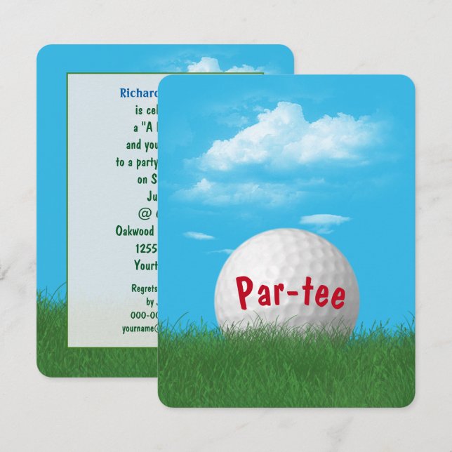 Invitation Bal de golf de fête d'anniversaire (Devant / Derrière)
