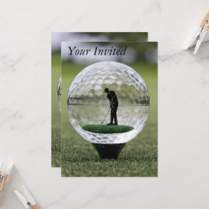 Invitation Bal De Golf En Verre Avec Lecteur De Golf À L'Inté