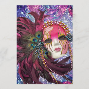 Invitation Bal de masques - Nouvel An - Quinceanera