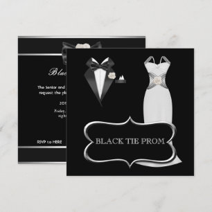 Invitation Bal de promo Danse scolaire formelle Tenue blanche