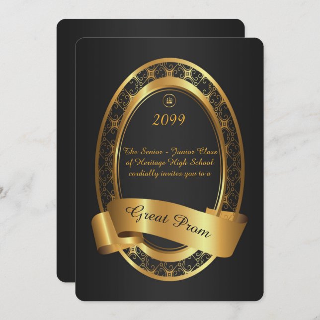 Invitation Bal d'étudiants Supérieur-Junior, grand bal (Devant / Derrière)