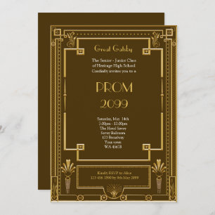 Invitation Bal d'étudiants Supérieur-Junior, grand Gatsby,